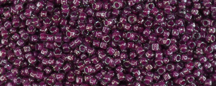 (image for) TOHO 15/o Round Seed Bead-Magenta Lined Black Diamond. 15T1076