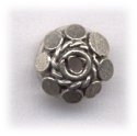 (image for) Bali Silver Bead Cap - 8mm with Flattened Round Dots with Twist Wire Design. * 10 Pieces