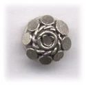 (image for) Bali Silver Bead Cap - 8mm with Flattened Round Dots with Twist Wire Design. * 10 Pieces