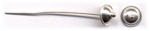 Bali Silver Headpin-Beadcap w/ Small Round (image for) Bali Silver Headpin-Beadcap w/ Small Round
