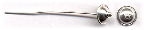 (image for) Bali Silver Headpin- Detailed Bead Cap End * One Pair