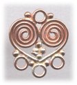 (image for) Handmade Java Copper Heart 3 to 1 Connector
