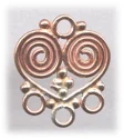 (image for) Handmade Java Copper Heart 3 to 1 Connector