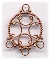 (image for) Handmade Java Copper Twisted Circle 3 to 1 Connector