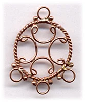(image for) Handmade Java Copper Twisted Circle 3 to 1 Connector