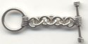 (image for) Bali Silver Toggle Clasp Set - 8mm Small Wire Wrapped Design * 5 Sets