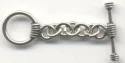 (image for) Bali Silver Toggle Clasp Set - 8mm Small Wire Wrapped Design * 5 Sets