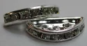 (image for) Rhinestone 3-Hole Connector - Silver Plate Crystal - 100 pack