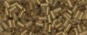 (image for) TOHO Size 1 Bugle Bead. 3mm Length-Bronze Lined Crystal Matte