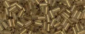 (image for) TOHO Size 1 Bugle Bead. 3mm Length-Bronze Lined Crystal Matte