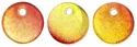 (image for) Czech One hole Lentil-Dual coated Fuchsia/Lemon #CZ1HLFUL