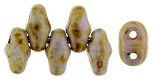 (image for) Czech MIniDuo-Opaque Gold/Smoky Topaz Luster