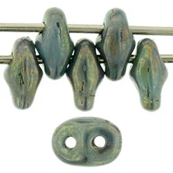 (image for) Czech SuperDuo-Turquoise Bronze Picasso