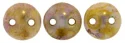 (image for) CzechMate Two Hole Lentil-Opaque Gold/Smoky Topaz Luster