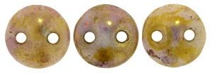 (image for) CzechMate Two Hole Lentil-Opaque Gold/Smoky Topaz Luster