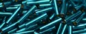 (image for) TOHO Size 3 Bugle Bead. 9mm Length-Blue Zircon Silver Lined Matte