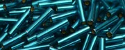 (image for) TOHO Size 3 Bugle Bead. 9mm Length-Blue Zircon Silver Lined Matte