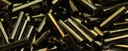 (image for) TOHO Size 3 Bugle Bead. 9mm Length-Olive Brown Iris Metallic