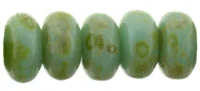 (image for) Czech 3mm Rondelle-Turquoise Picasso * Strand of 100 Glass Beads