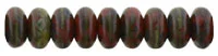(image for) Czech 6mm Rondelle-Red Opaque Picasso * Strand of 50 Glass Beads