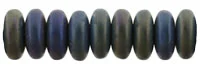 (image for) Czech 6mm Rondelle-Blue Iris Metallic Matte * Strand of 50 Beads