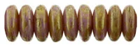 (image for) Czech 6mm Rondelle-Opaque Rose Gold Topaz Luster * Strand of 50 Glass Beads