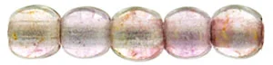 (image for) Czech 2mm Round - Transparent Topaz Pink Luster