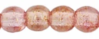 (image for) Czech 3mm Round-Transparent Topaz Pink Luster