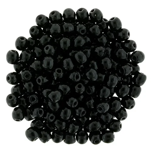(image for) Czech 4mm Round-Jet Black Opaque