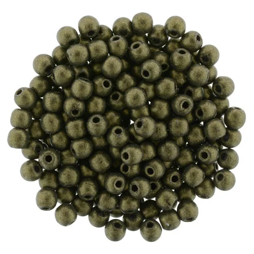 (image for) Czech 3mm Round-Metallic Suede Gold