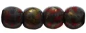 (image for) Czech 3mm Round-Siam Ruby Bronze Picasso