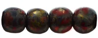(image for) Czech 3mm Round-Siam Ruby Bronze Picasso