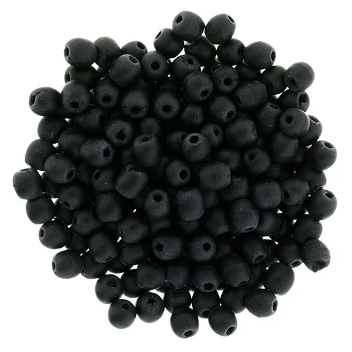 (image for) Czech 3mm Round-Jet Black Matte Opaque