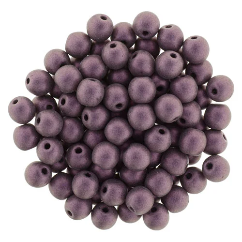 (image for) Czech 6mm Round-Metallic Suede Pink