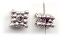 (image for) Bali Silver Spacer - 6mm Double Beaded Hollow Square Spacer Bead * 10 Beads