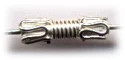 (image for) Bali Silver Tube Bead - 10x3.5mm Wire Wrapped Tube with Scroll Ends * 5 Beads