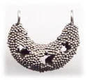 (image for) Bali Silver Link - 2 Loop Granulated Moon w/ Cut-out Stars