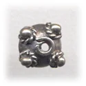 (image for) Bali Silver Bead Cap - Beaded Granulation with Wrapped Coils * 10 Pieces