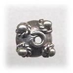 (image for) Bali Silver Bead Cap - Beaded Granulation with Wrapped Coils * 10 Pieces