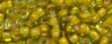 (image for) TOHO Size 6/o Round Seed Bead-Pink Lined Light Lime Transparent 6T302