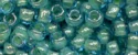 (image for) TOHO Size 6/o Round Seed Bead-Lime Lined Aqua Transparent 6T954