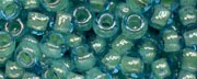 (image for) TOHO Size 6/o Round Seed Bead-Lime Lined Aqua Transparent 6T954
