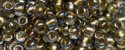 (image for) TOHO Size 6/o Round Seed Bead-Bronze Lined Black Diamond Rainbow 6T999