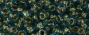 (image for) TOHO Size 6/o Round Seed Bead-Bronze Lined Aqua Transparent 6T990