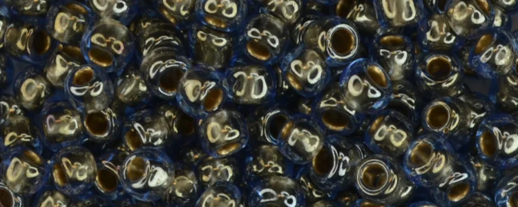 (image for) TOHO Size 6/o Round Seed Bead-Bronze Lined Light Sapphire Transparent 6T992