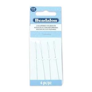 (image for) Beadalon Brand Collapsible Eye Needles * Extra Fine, 2.5" Length * 4 Needles