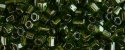 (image for) TOHO Size 8/o Hexagon Shape Seed Bead-Metallic Lined Olive Luster