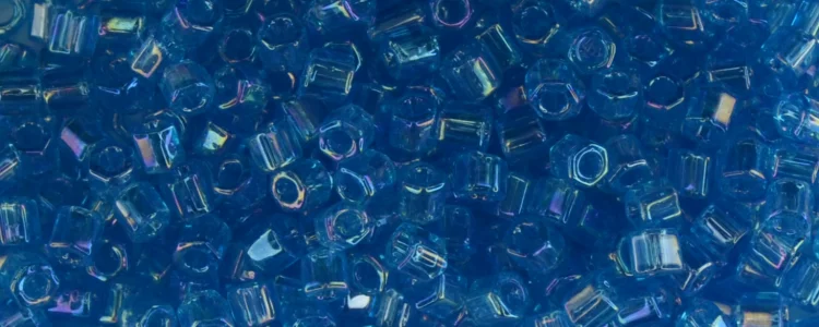 (image for) TOHO Size 8/o Hexagon Shape Seed Bead-Aqua Transparent Rainbow