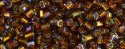 (image for) TOHO Size 8/o Hexagon Shape Seed Bead-Smoke Topaz Silver Lined Rainbow