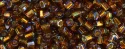 (image for) TOHO Size 8/o Hexagon Shape Seed Bead-Smoke Topaz Silver Lined Rainbow